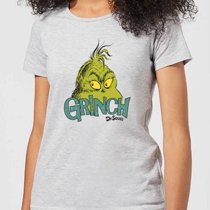 T-Shirt de Noël Femme Le Grinch - Visage - Gris
