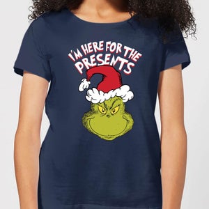 T-Shirt The Grinch Im Here for The Presents Christmas - Navy - Donna