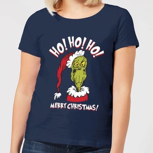 T-Shirt de Noël Femme Le Grinch - Ho Ho Ho - Bleu Marine