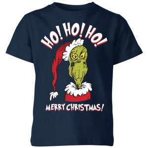 Camiseta navideña para niños Ho Ho Ho de The Grinch - Azul marino