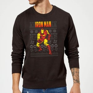 Marvel Avengers Classic Iron Man - Sudadera Navideña Negra