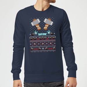 Marvel Avengers Thor Pixel Art Christmas Sweater - Navy