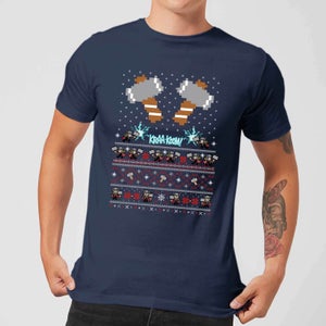 Marvel Avengers Thor Pixel Art Men's Christmas T-Shirt - Navy