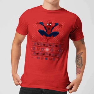 Camiseta navideña para hombre Avengers Spider-Man de Marvel - Rojo
