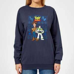 Disney Toy Story Women's Christmas Sweatshirt - Navy
