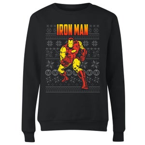 Marvel Avengers Classic Iron Man Pull de Noël Femme - Noir