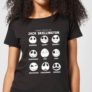 Nightmare Before Christmas Jack Pumpkin Faces Collection Women's T-Shirt - Black