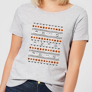 Camiseta Pesadilla antes de Navidad Jack Pumpkin Faces para mujer - Gris
