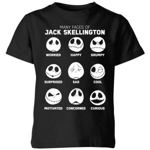 Camiseta para niño de la colección Jack Pumpkin Faces de Pesadilla Antes de Navidad - Negro