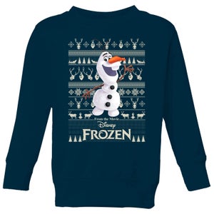 Disney Frozen Olaf Pull de Noël pour enfants - Bleu Marine