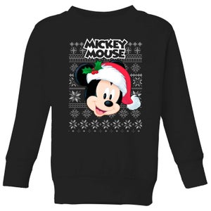 Disney Classic Mickey Mouse Kids Christmas Sweatshirt - Black