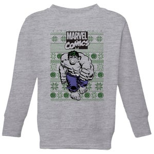 Marvel Avengers Hulk Kids Christmas Sweater - Grey