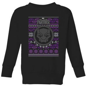 Marvel Avengers Black Panther Kids Christmas Sweatshirt - Black