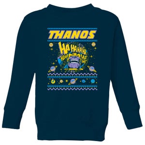 Thanos Christmas Knit Kids Christmas Sweater - Navy