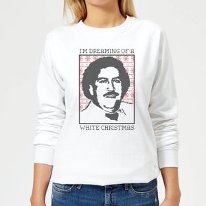 I'm Dreaming Of A White Christmas Pablo Escobar Women's Sweatshirt - White