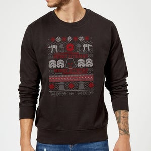 Star Wars Merry Sithmas Knit Christmas Sweatshirt - Black
