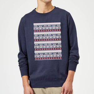 Star Wars AT-AT Pattern Christmas Sweatshirt - Navy