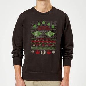 Star Wars Merry Christmas I Wish You Knit Weihnachtspullover – Schwarz