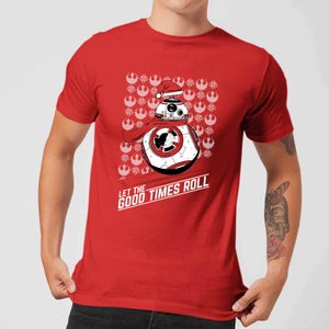 Camiseta de Navidad Let The Good Times Roll para hombre de Star Wars - Rojo