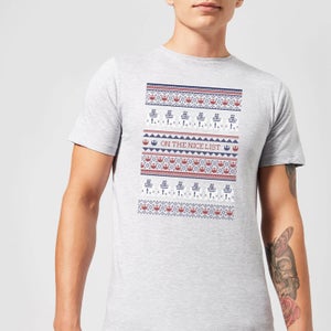 Star Wars On The Nice List Pattern Men's Christmas T-Shirt - Grey