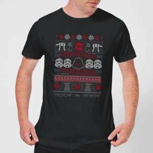 Camiseta navideña Merry Sithmas Knit para hombre de Star Wars - Negro