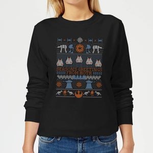 Star Wars Seasons Greeting From Hoth Women's Christmas Sweatshirt - Black