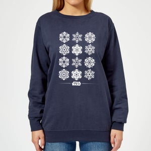 Star Wars Snowflake Women's Christmas Sweatshirt - Navy