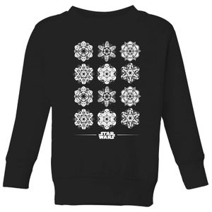Star Wars Snowflake Kinder Weihnachtspullover - Schwarz