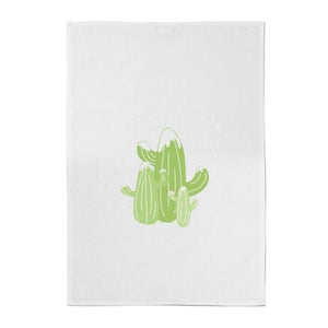 Cacti In Snow Cotton Tea Towel