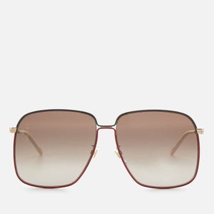 Gucci Women's Oversized Metal Frame Sunglasses - Gold/Brown