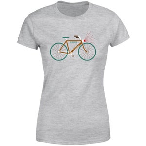 Rudolph Bike Women's Christmas T-Shirt - Grey