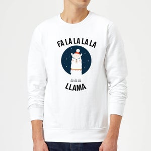 Fa La La La Llama Christmas Sweatshirt - White