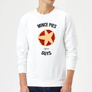 Mince Pies Before Guys Christmas Sweatshirt - White