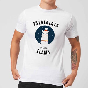 Fa La La La Llama Men's Christmas T-Shirt - White