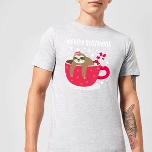 Merry Slothmas Men's Christmas T-Shirt - Grey
