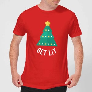 Get Lit Men's Christmas T-Shirt - Red