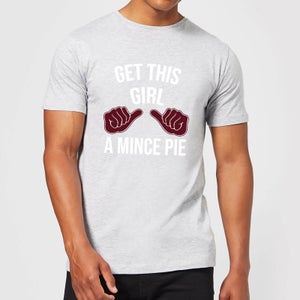 Get This Girl A Mince Pie Men's Christmas T-Shirt - Grey