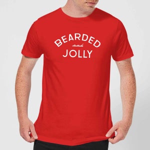 Bearded and Jolly Men's Christmas T-Shirt - Red
