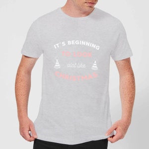 It's Beginning To Look A Lot Like Christmas Men's Christmas T-Shirt - Grey
