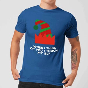 When I Think Of You I Touch My Elf Men's Christmas T-Shirt - Royal Blue