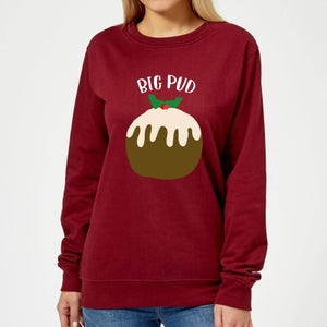 Big Pud Women's Christmas Sweatshirt - Burgundy