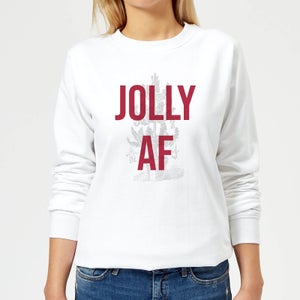 Jolly AF Women's Christmas Sweatshirt - White