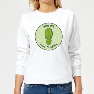 Baby It's Kale Outside Women's Christmas Sweatshirt - White