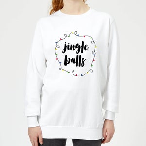 Jingle Balls Women's Christmas Sweatshirt - White