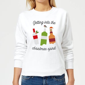 Getting Into The Christmas Spirit Women's Christmas Sweatshirt - White