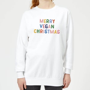 Merry Vegan Christmas Women's Christmas Sweatshirt - White