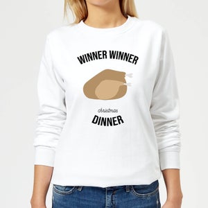 Winner Winner Christmas Dinner Women's Christmas Sweatshirt - White