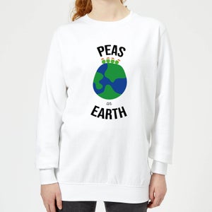 Peas On Earth Women's Christmas Sweatshirt - White
