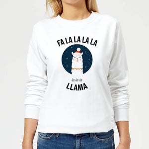 Fa La La La Llama Women's Christmas Sweatshirt - White