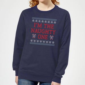 I'm The Naughty One Women's Christmas Sweatshirt - Navy